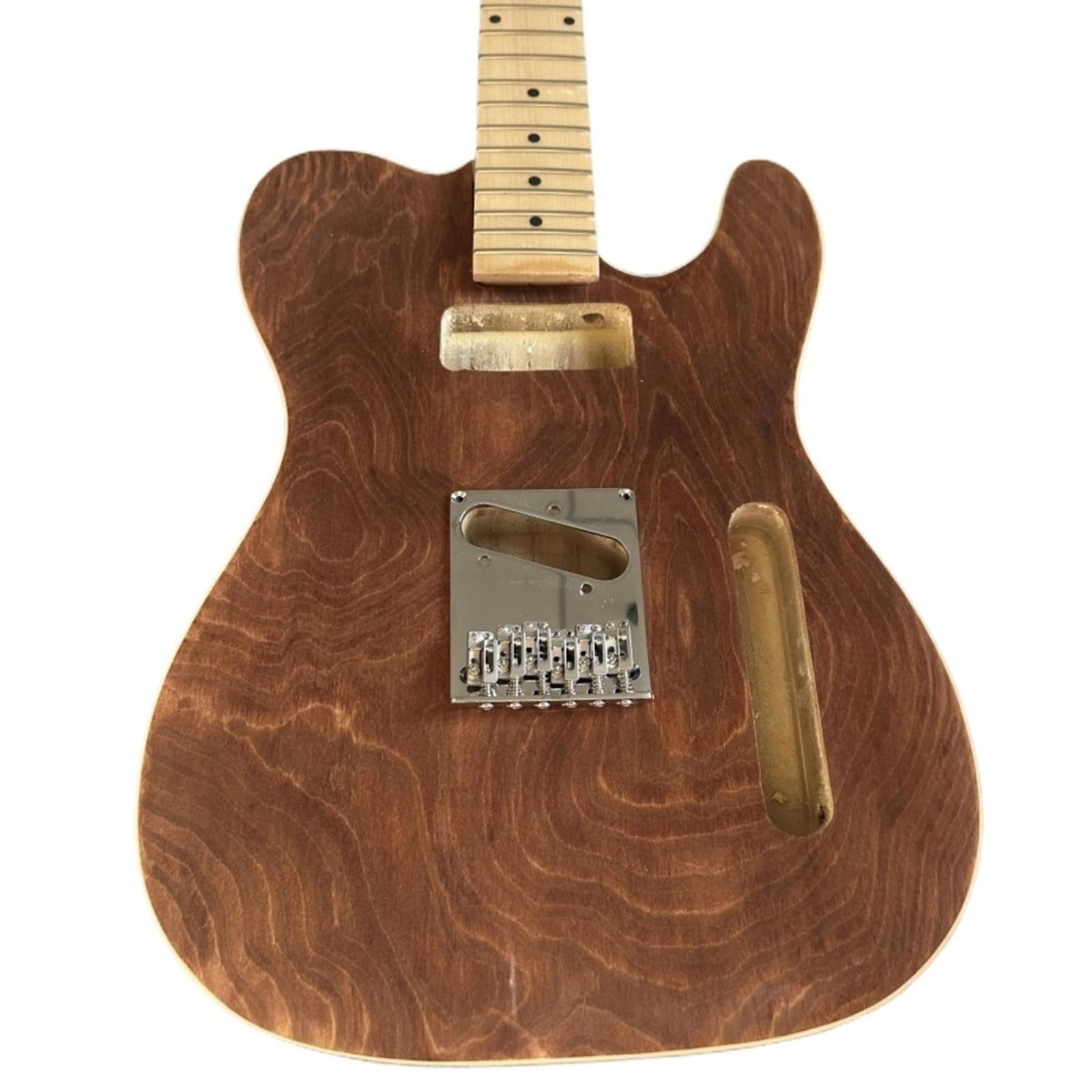 Compatibile for corpo di chitarra a 12 corde da 40 pollici e manico in acero con ponte, parti di costruzione for chitarra elettrica fai-da-te in bianco di Paulownia