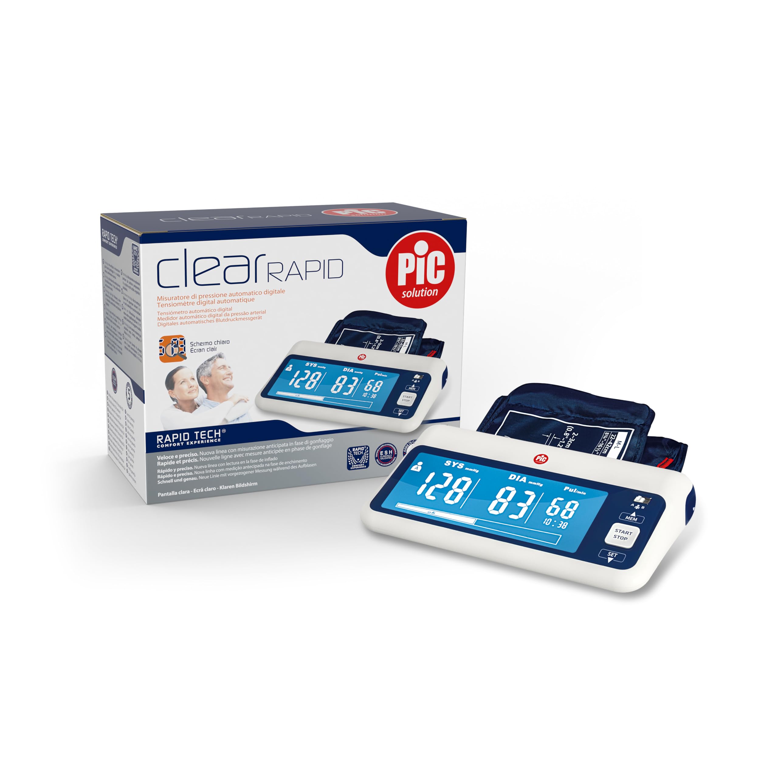 Pic Solution ClearRAPID Monitor de Presión Arterial Automático Tipo Brazo, Unisex