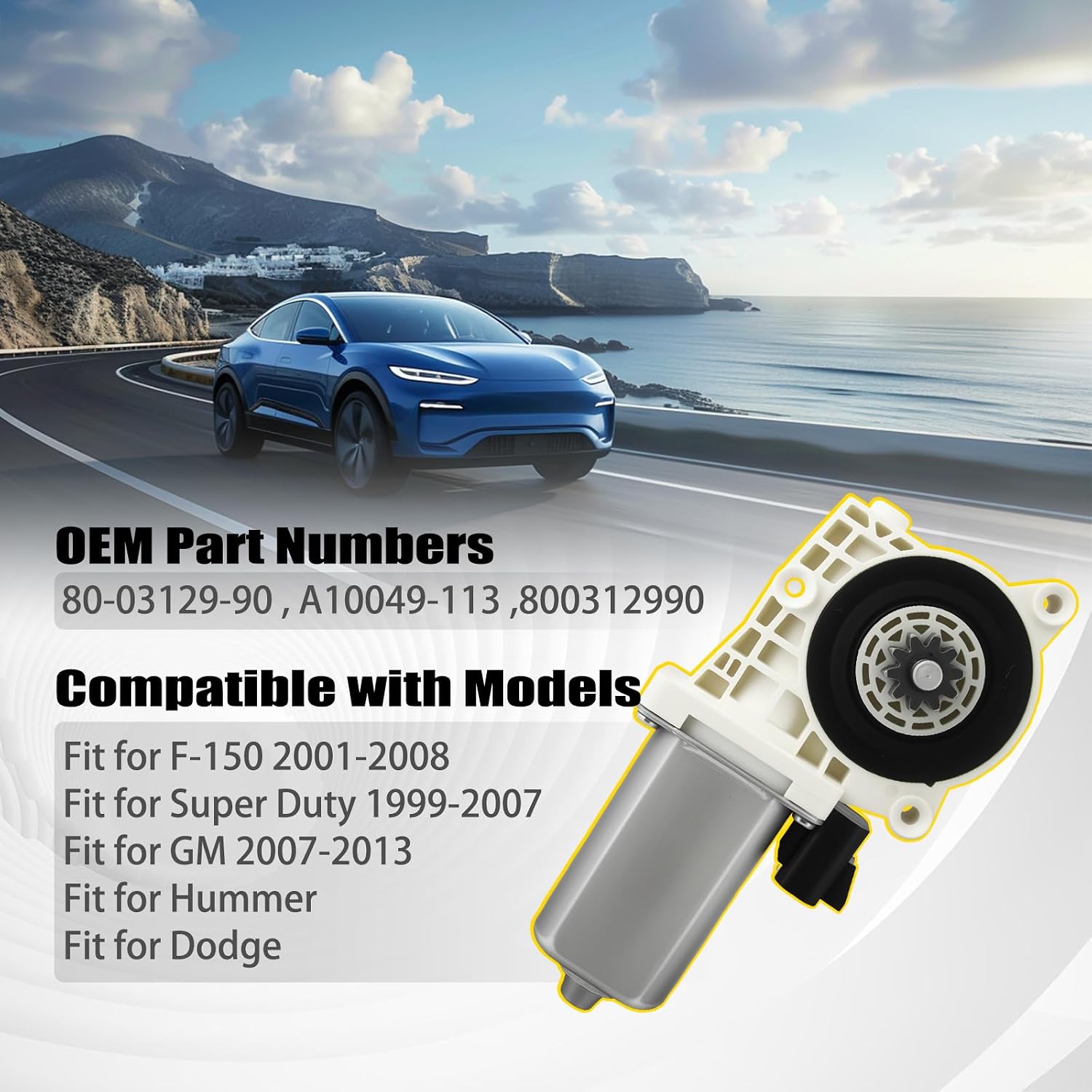 80-03129-90 Power Step Running Board Motor Kit, Compatible with AMP Research Powerstep Running Boards A10049-113 Electric Side Step Motor