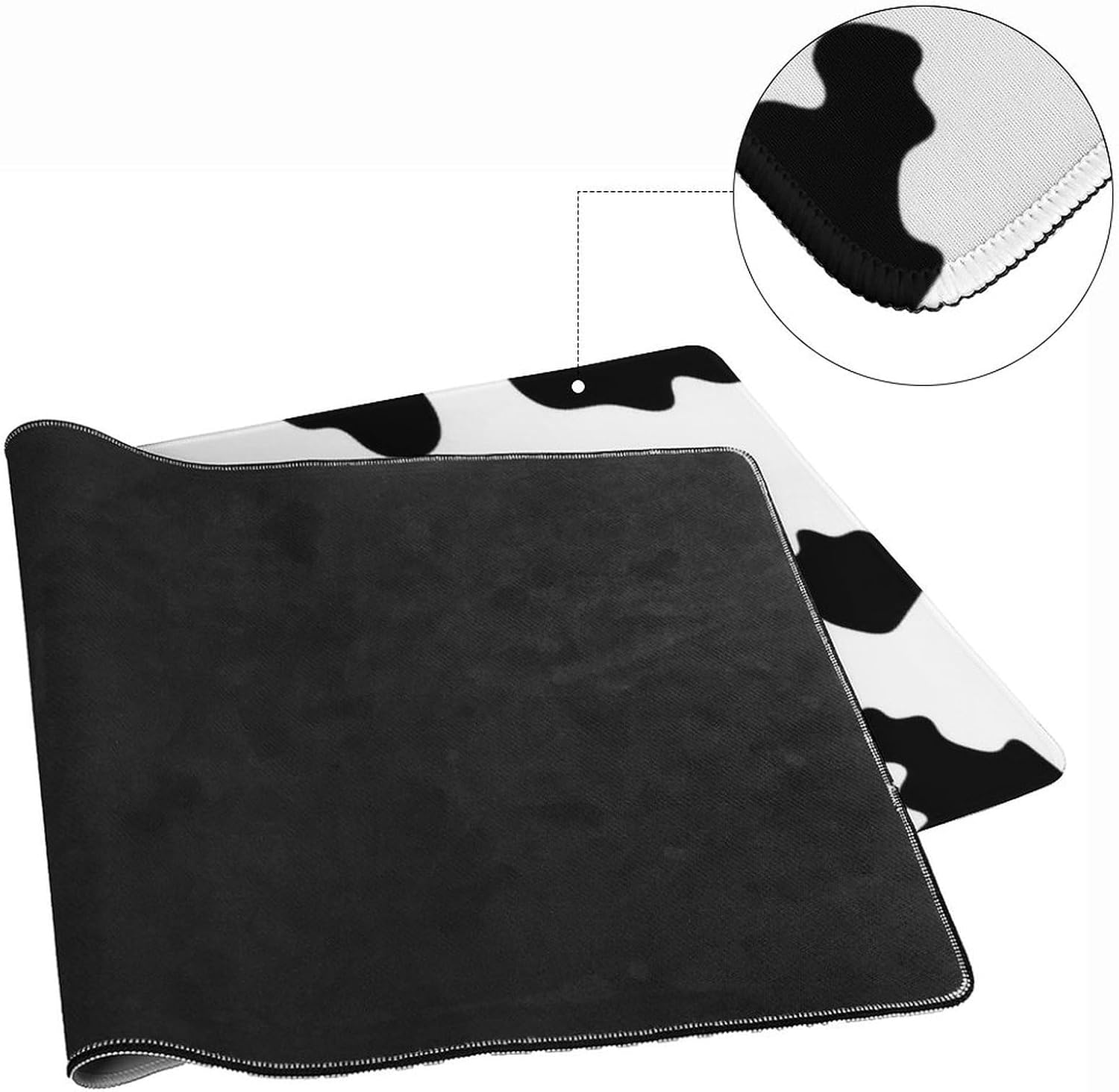 Black White Milk Cow Spots Print Pattern Fashionable Anti Slip Table Mat, Waterproof Mouse Protection Pad 40x90cm