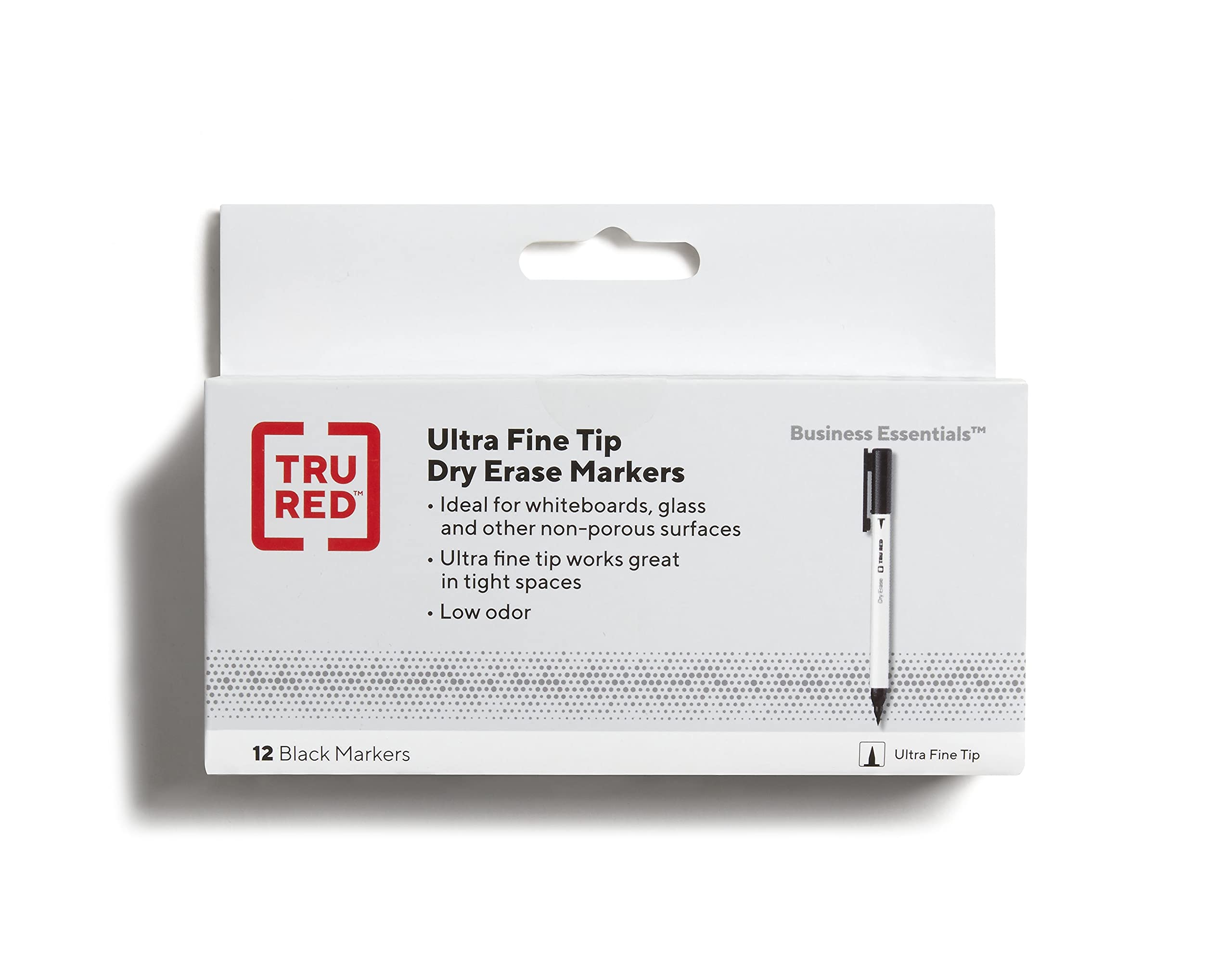 TRU RED Staples TR57423 Pen Dry Erase Marker, Ultra Fine Tip, Black
