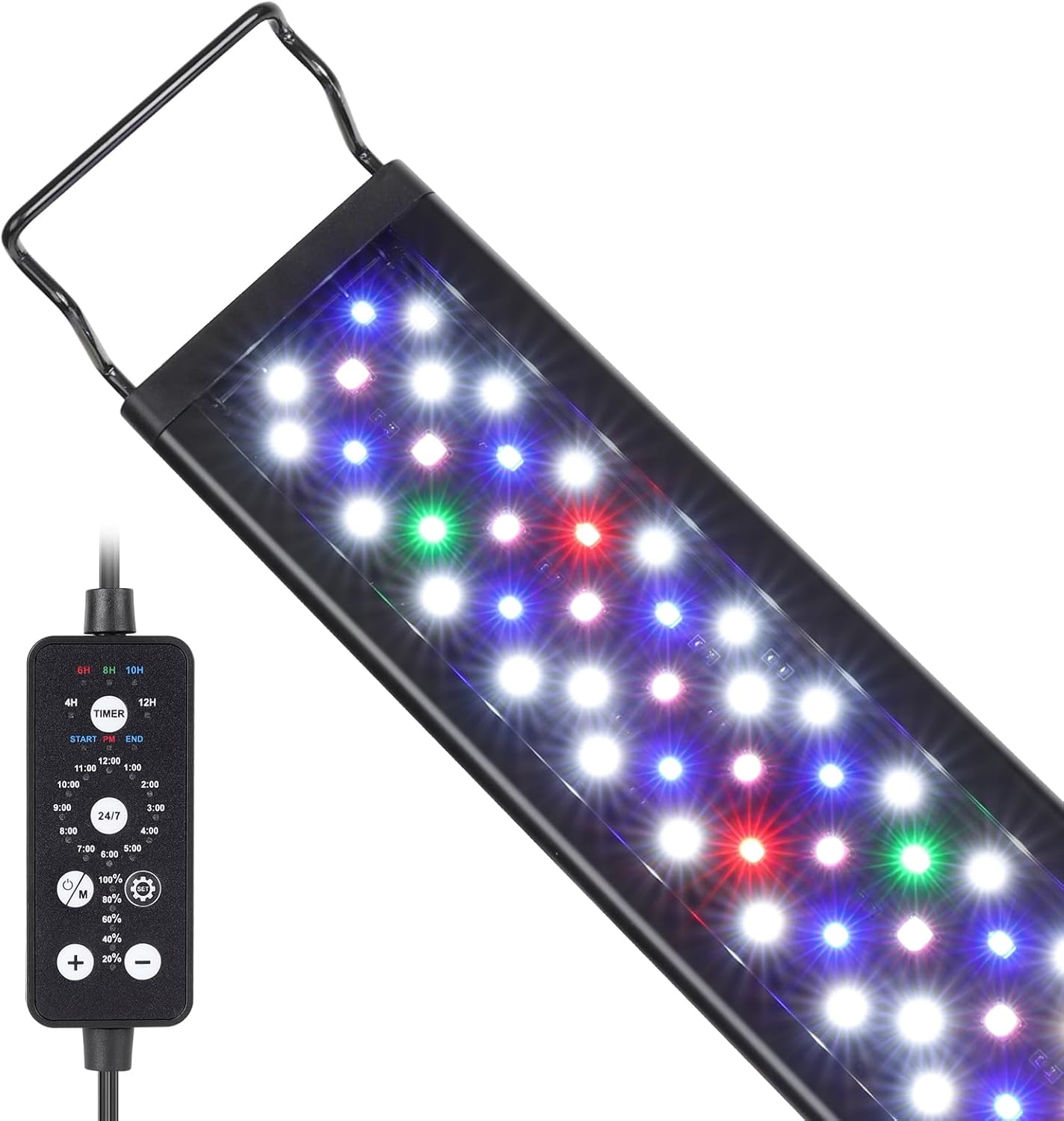 hygger 26W 24/7 Lighting Aquarium LED Light, Sunrise-Daylight-Moonlight and DIY Mode, Adjustable Timer/Brightness/Color Full Spectrum Aquarium Light with Extendable Bracket for 30-36 Inch Fish Tank 30"- 36" (26W)