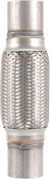 4 Pack 2 x 6 Inches Stainless Steel Heavy Duty Exhaust Flex Pipe, Double Braid Exhaust Flex Tube, Overall Length 10 Inches | Double Braid Exhaust Flex Tube, Overall Length 10 Inches