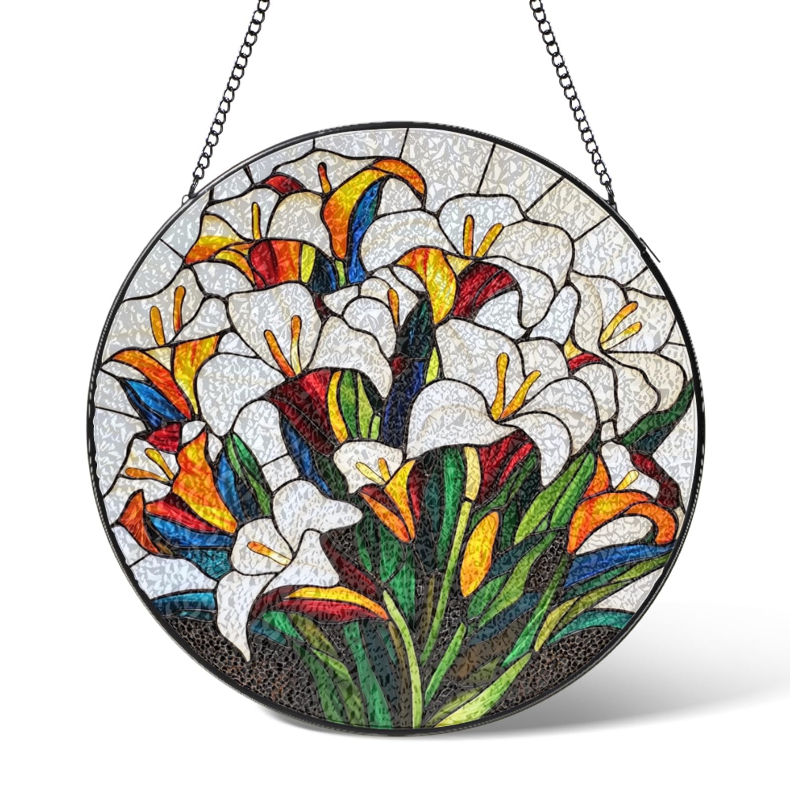 May Birth Flower Suncatchers Stained Glass Window Hanging,Lily of The Valley Flowers Sun Catcher Glass Panel Hangings,Suncatcher Decor for Home Garden Patio,Christmas Wedding Birthday Gifts 5.9 IN