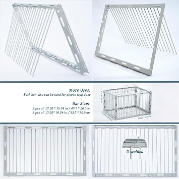 Pigeon Trap with Escape-Proof Design,Birds Trap with One-Way Entry,Chicken and Bird Traps Cage for Pigeon,Portable & Easy Assembly,Unharmful Made of High-Strength Iron with Anti-Rust Paint