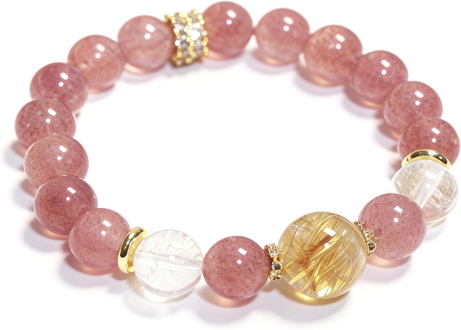 Natural Gemstone Bead Stretch Bracelet, Yoga Beaded Bracelet For Stress Relieve, Soothing Stretchable Elastic Bracelet for Women, Impeccable Gift for Birthday Valentine's Day