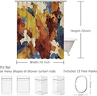 Vista 7 de LIVILAN Cortina de ducha abstracta de mármol azul para baño, juego de cortina de ducha moderna con 12 ganchos, 72 x 72 pulgadas