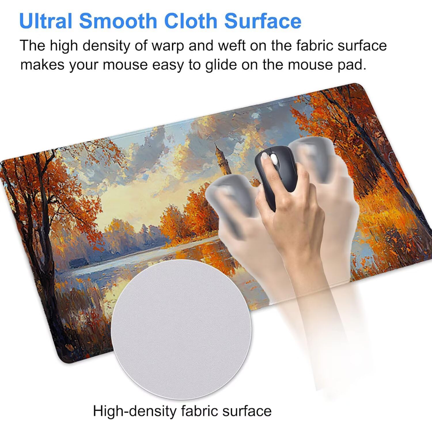 Alfombrilla Ratón XXL Grande Gaming Mouse Pad 1200 x 500 mm, Impermeable Antideslizante Mousepad, Lavable, Alfombrilla Escritorio con Base de Caucho para Gamers, PC y Portátil - (Lagos bosques) G-321