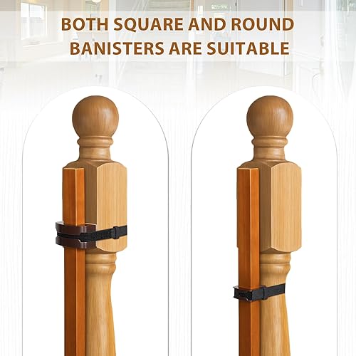 Miniatura 3 de 2 adaptadores para puerta de bebé sin agujeros, se adapta a barandillas redondas y cuadradas, compatible con la mayoría de herrajes y puertas de