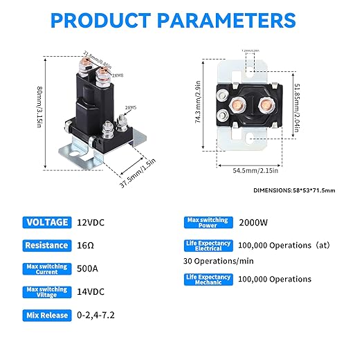 Miniatura 3 de Relé aislante de batería de 80 amperios y 12 V - SPST resistente de 4 pines - Evita la descarga de la batería primaria