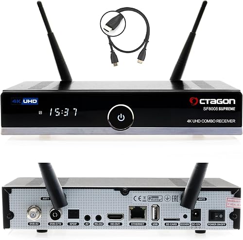 Octagon SF8008 UHD 4K Supreme Combo Récepteur câble satel…