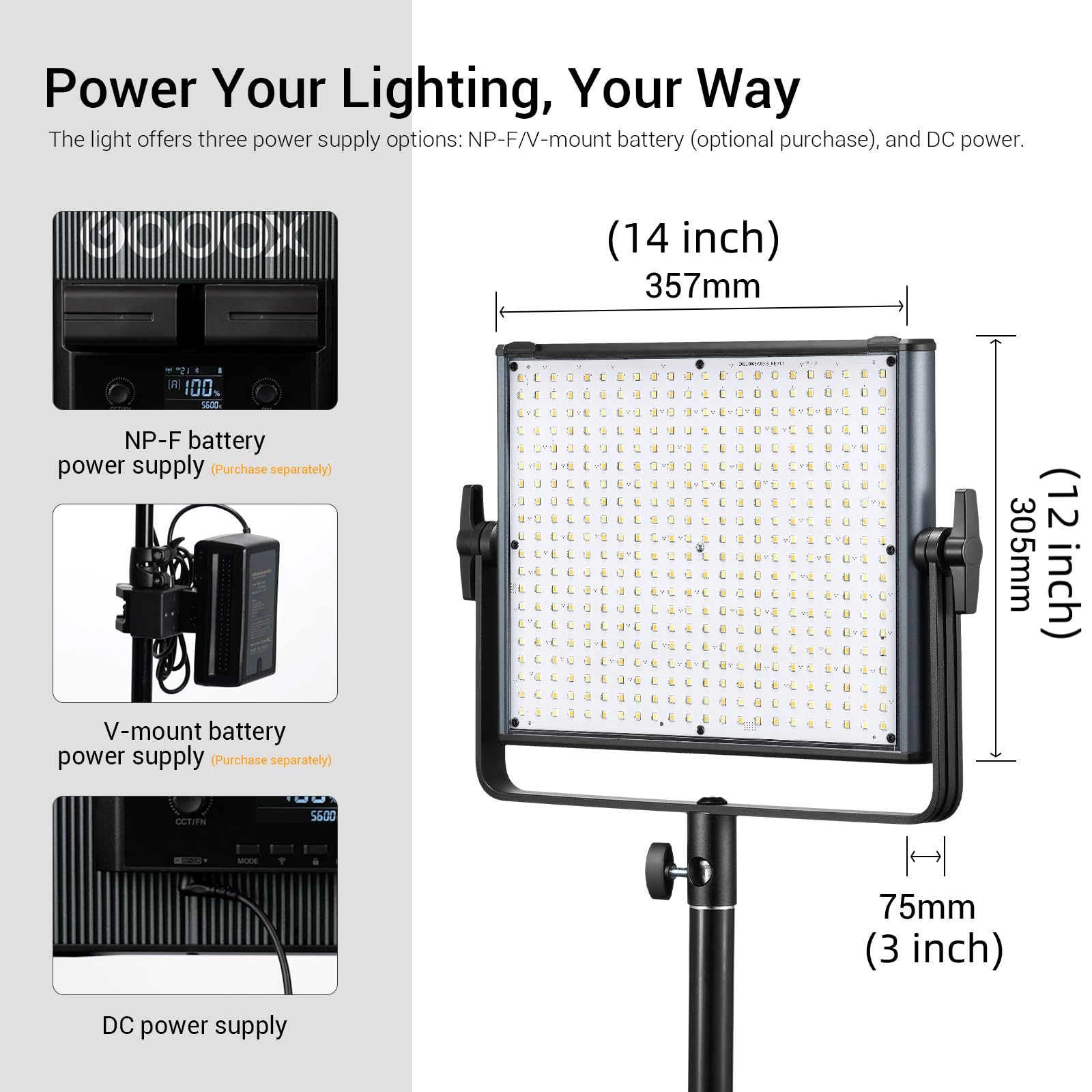 Amazon | GODOX LDX50Bi 65W 二色 LED 撮影ライト ビデオライトパネル
