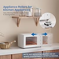 Vista 3 de TRVL FIELDER Ruedas giratorias autoadhesivas, rodillos para electrodomésticos, deslizadores de electrodomésticos para cocina, ruedas pequeñas Negro