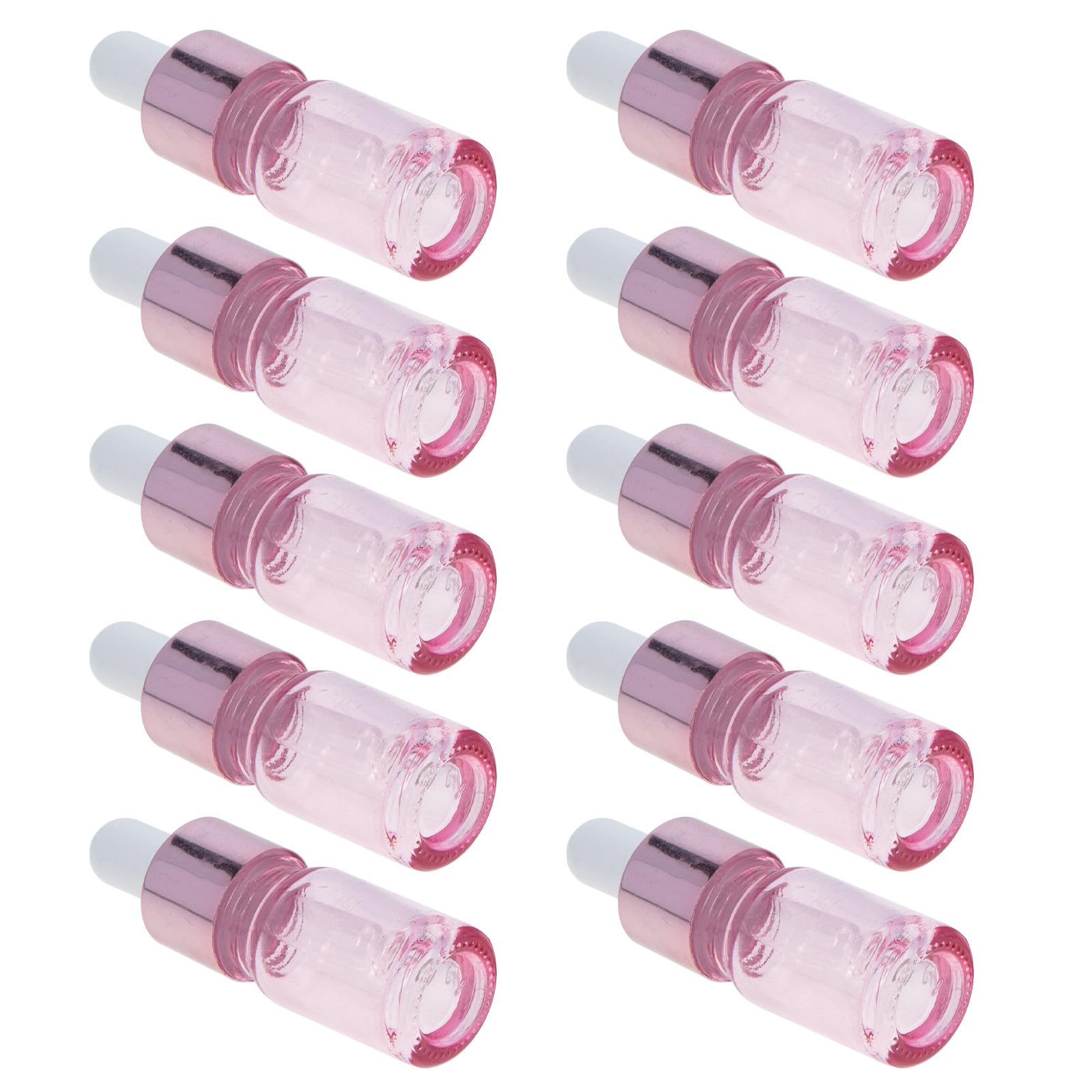 35 Stück Nachfüllbare 5ml Glasflaschen in Roségold mit Pipette Sichere und Wiederverwendbare Kosmetikflüssigkeitsbehälter für Reisen und Tägliche Schönheit