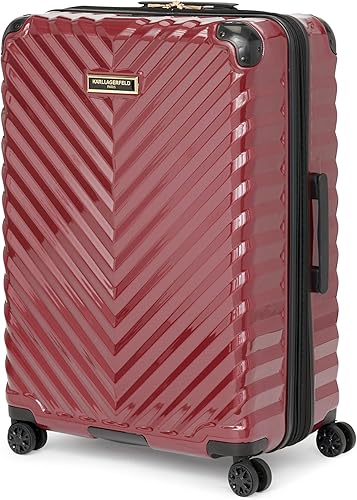 Miniatura 5 de Karl Lagerfeld Paris Maleta para mujer ruedas giratorias rígidas Borgoña Ruedas giratorias de maleta rígida