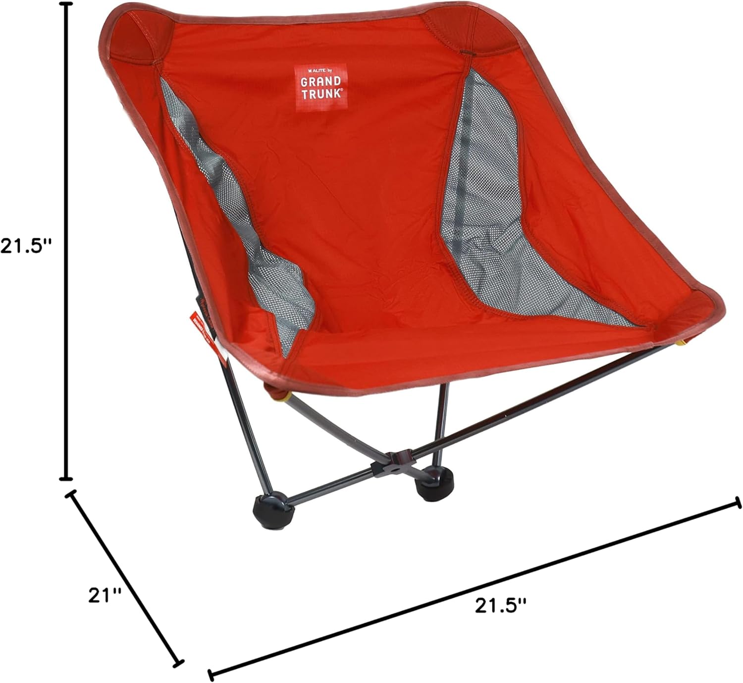 GRAND TRUNK Alite Monarch Chair | Ultra-Lightweight Portable Rocking Camping Chair, 1.3 lbs, Aluminum Frame, Compact Folding Backpacking Chair for Hiking & Beach | Clay Red