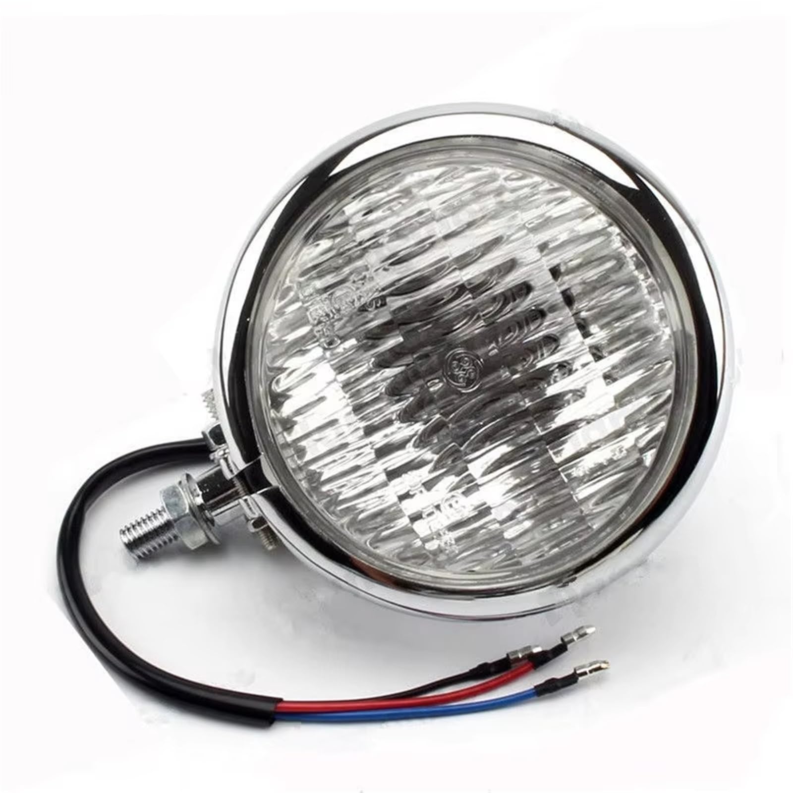 Moto Faro Fanale per BMW per Bobber per Chopper per Cafe per Racer Universale Moto 4.5 "H4 Lampadina Faro Rotondo Retro 12V