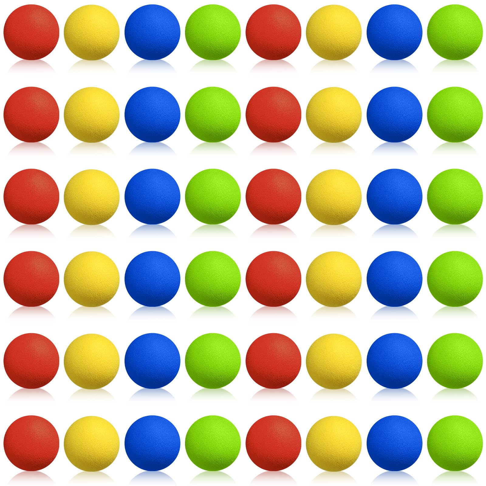 48 Pieces Popper Refill Balls in 1.2 Inch Soft Foam Balls Refill Popper Soft Balls for Popper Refills Reduction Stress (Red, Blue, Green, Yellow)