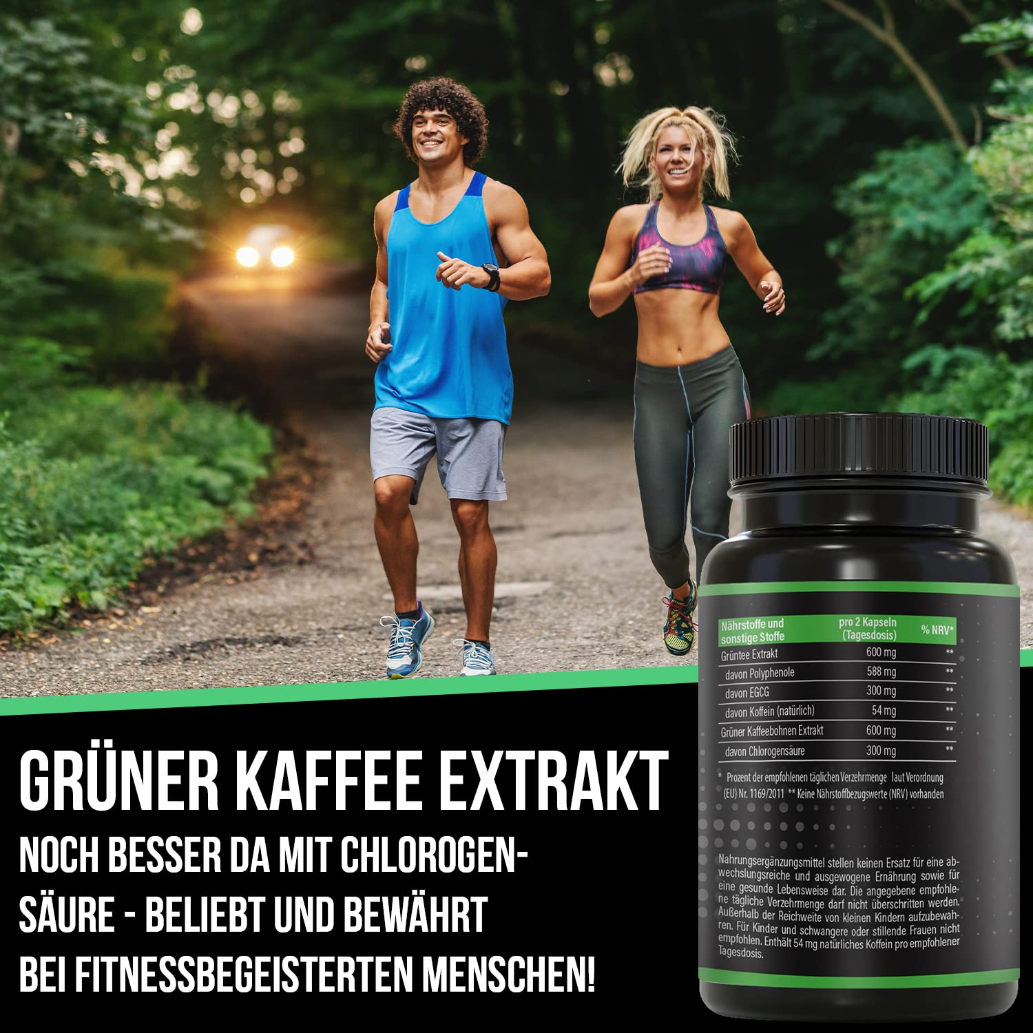 BRNR GREEN BRNR - Grüntee Extrakt hochdosiert 120 Kapseln mit extra viel EGCG + Polyphenole, Green Tea Kapseln, Grüner Kaffee Extrakt, 120 Kapseln