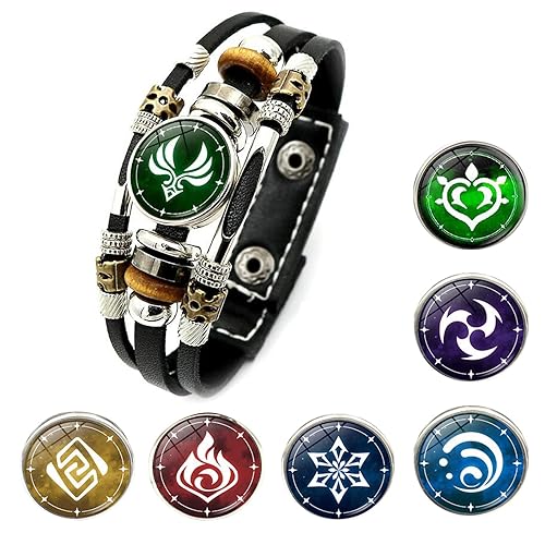 Soyusunny Genshin Impact Bracelet with 7 Pack Anime Luminous Bracelets Accessories - 1#