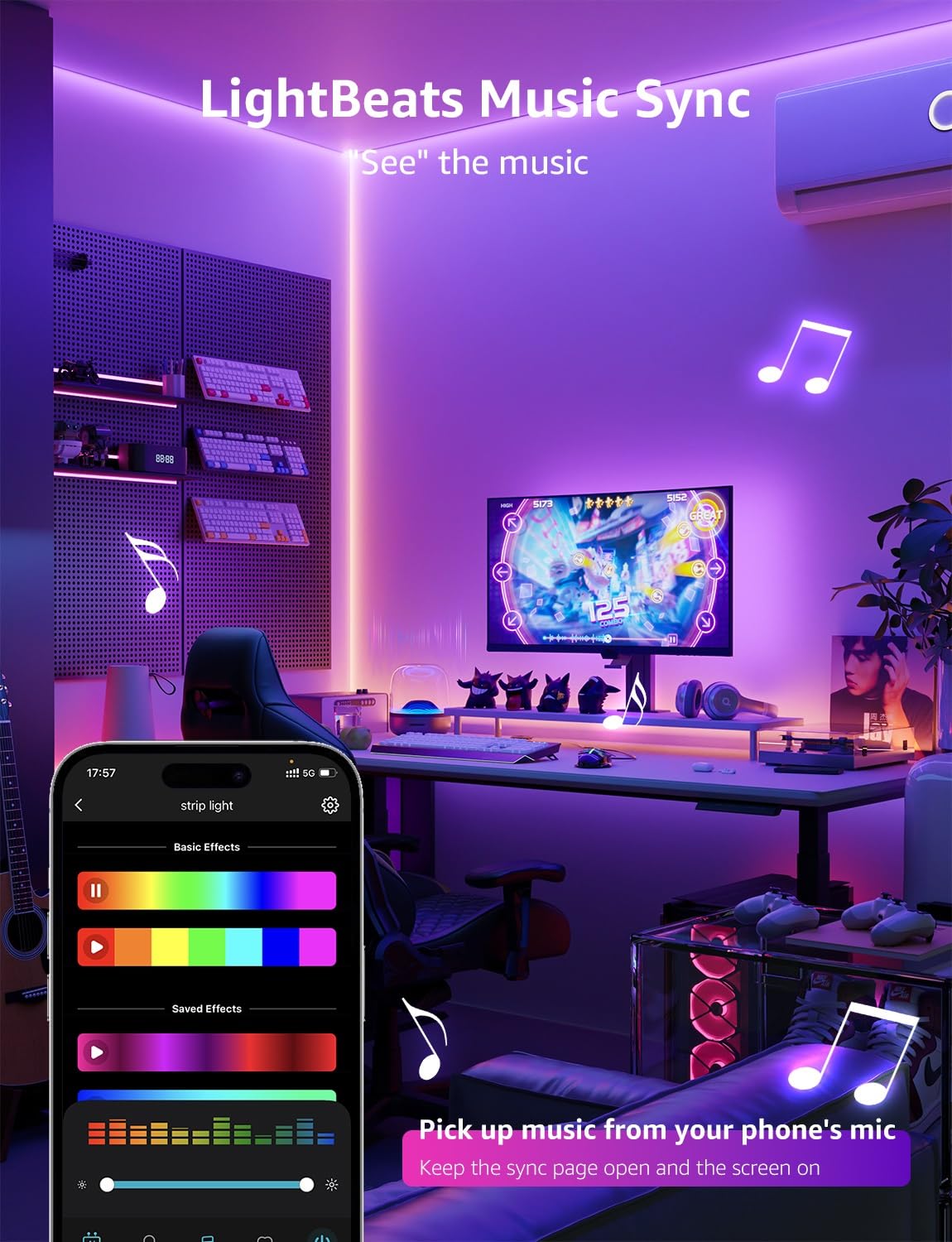 Lepro SE1 AI Smart LED Strip Light 20M RGB, Works with Alexa & Google Assistant, Music Sync, Colour Changing RGB Lights - Image 4