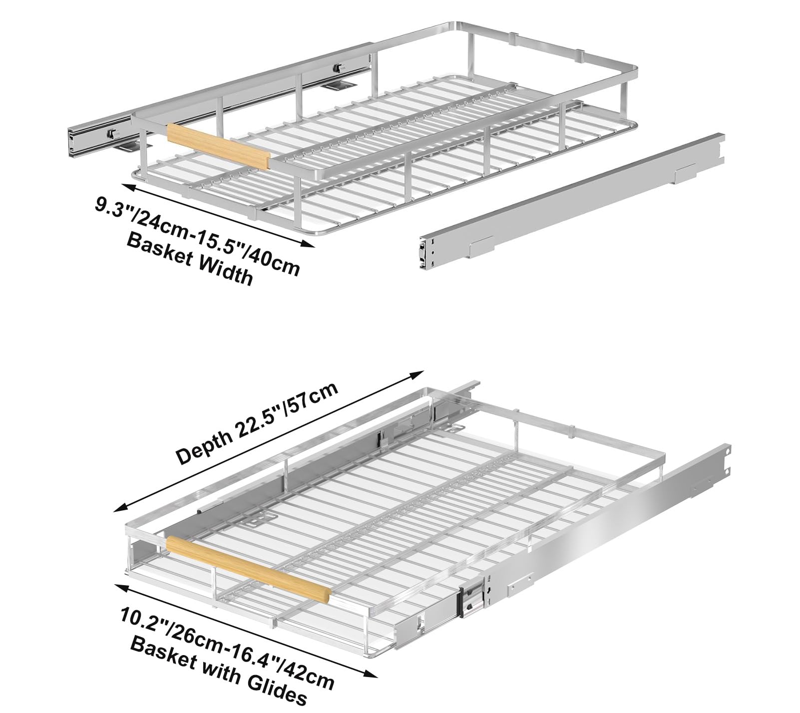 Organiseur extensible coulissant en acier inoxydable robuste pour casseroles et poêles, chromé