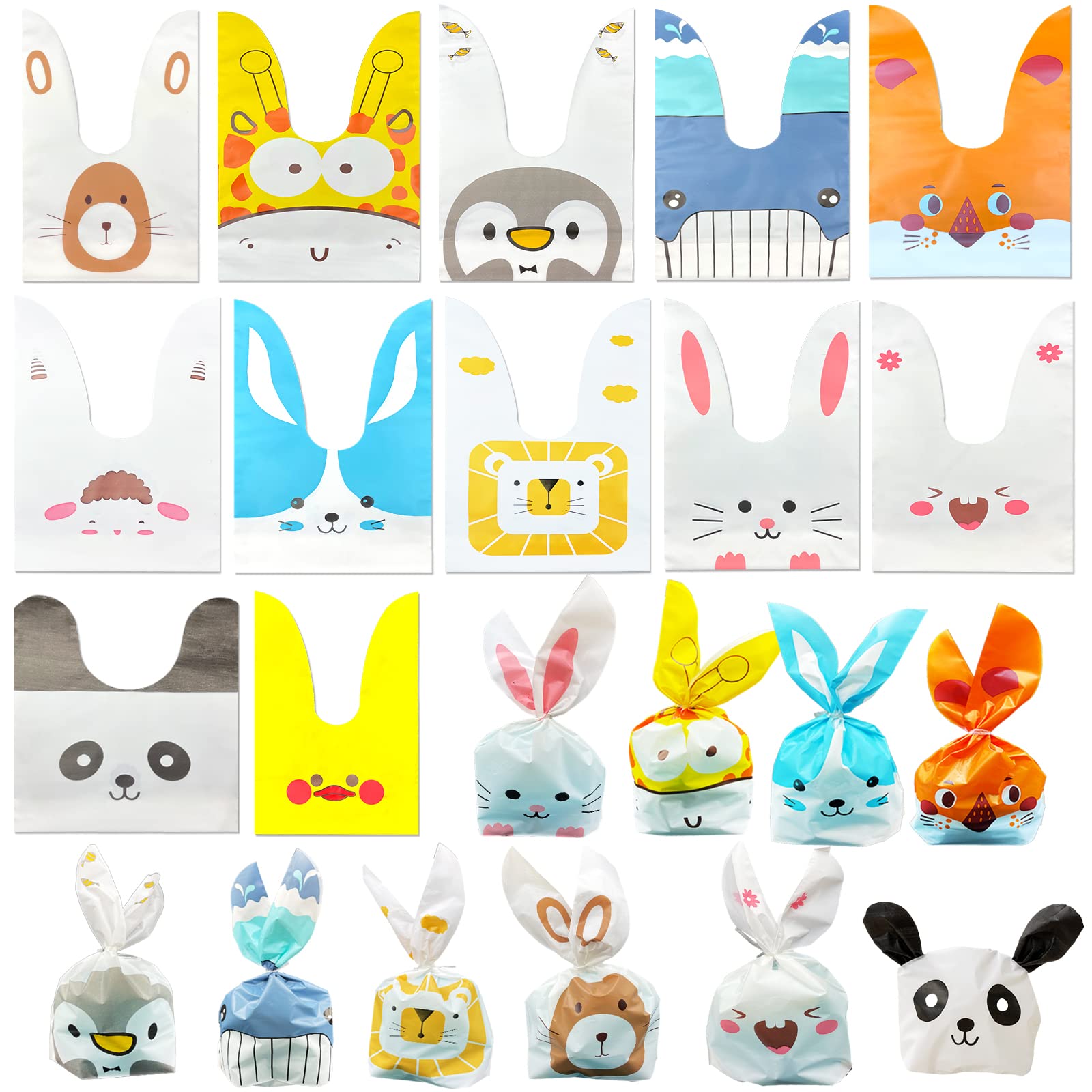 Sacchetti Regalo Compleanno 60PCS - Forma Orecchio Coniglio Per Caramelle E Bomboniere - Foto 6