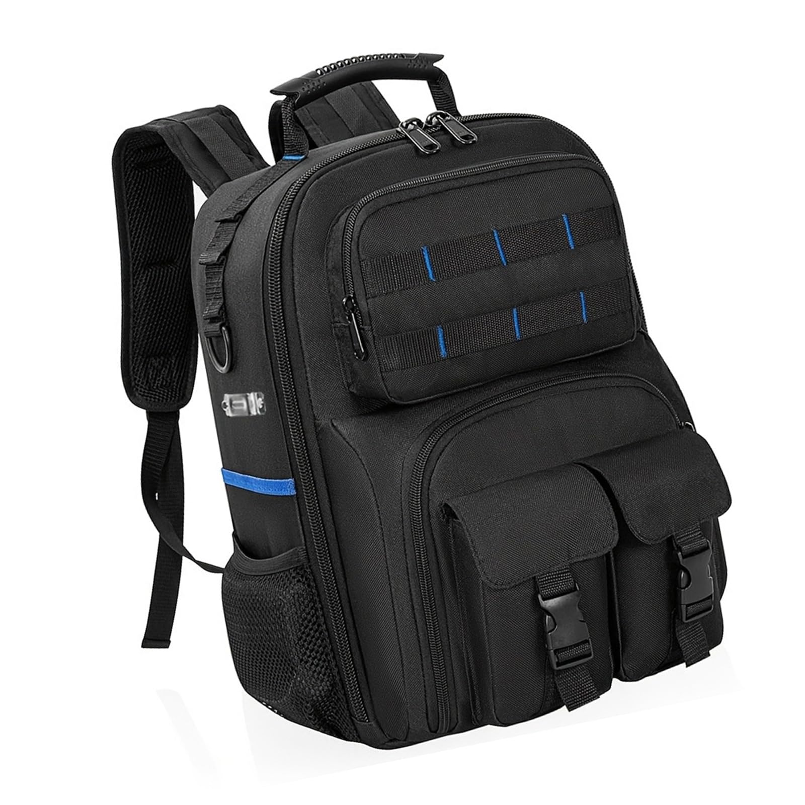 Tsophreniq Backpack Tool Bag Oxford Cloth Tools Storage Organization Large Capacity For Electrician Plumber Outdoor Industrial Open Top Organization Comfortable Backpack