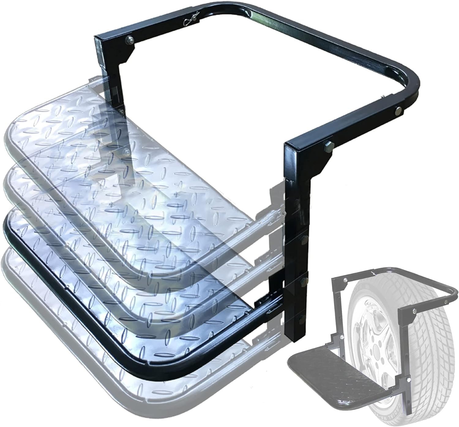 Marchepied Réglable Monté sur Pneu pour Toyota RAV4 (2000), Fournitures Automobiles Marchepied Pneu Réglable Portable RéGlable Pliage