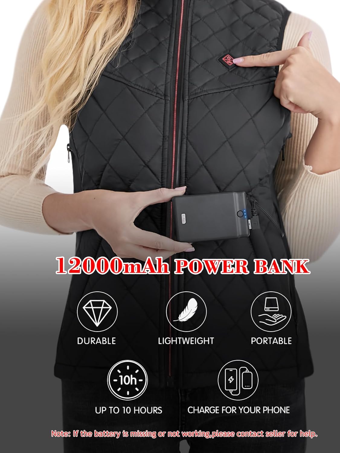PETREL Heated Vest for Women with Battery Pack, Electric Rechargeable Heated Coat