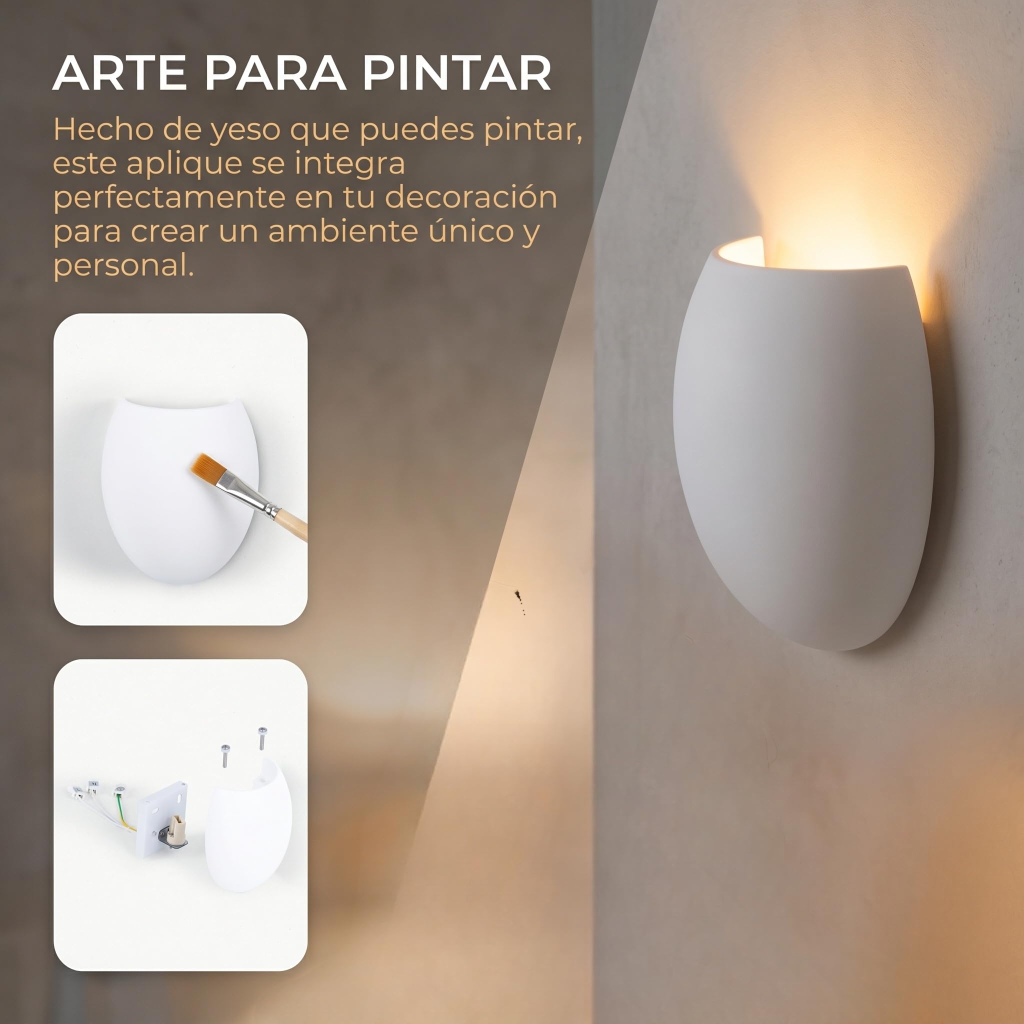 BARCELONA LED Biały Kinkiet Gipsowy G9 Mery 125x100x50mm Mały Nowoczesny Minimalistyczny Skandynawski Malowalny Lampa Ścienna do Salonu Sypialni Hotelu Korytarza Wewnętrzna