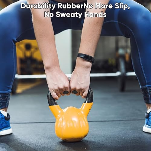 Miniatura 6 de 4 empuñaduras ergonómicas de goma para levantamiento de pesas, guantes de entrenamiento para hombres y mujeres, almohadillas de agarre de mano para