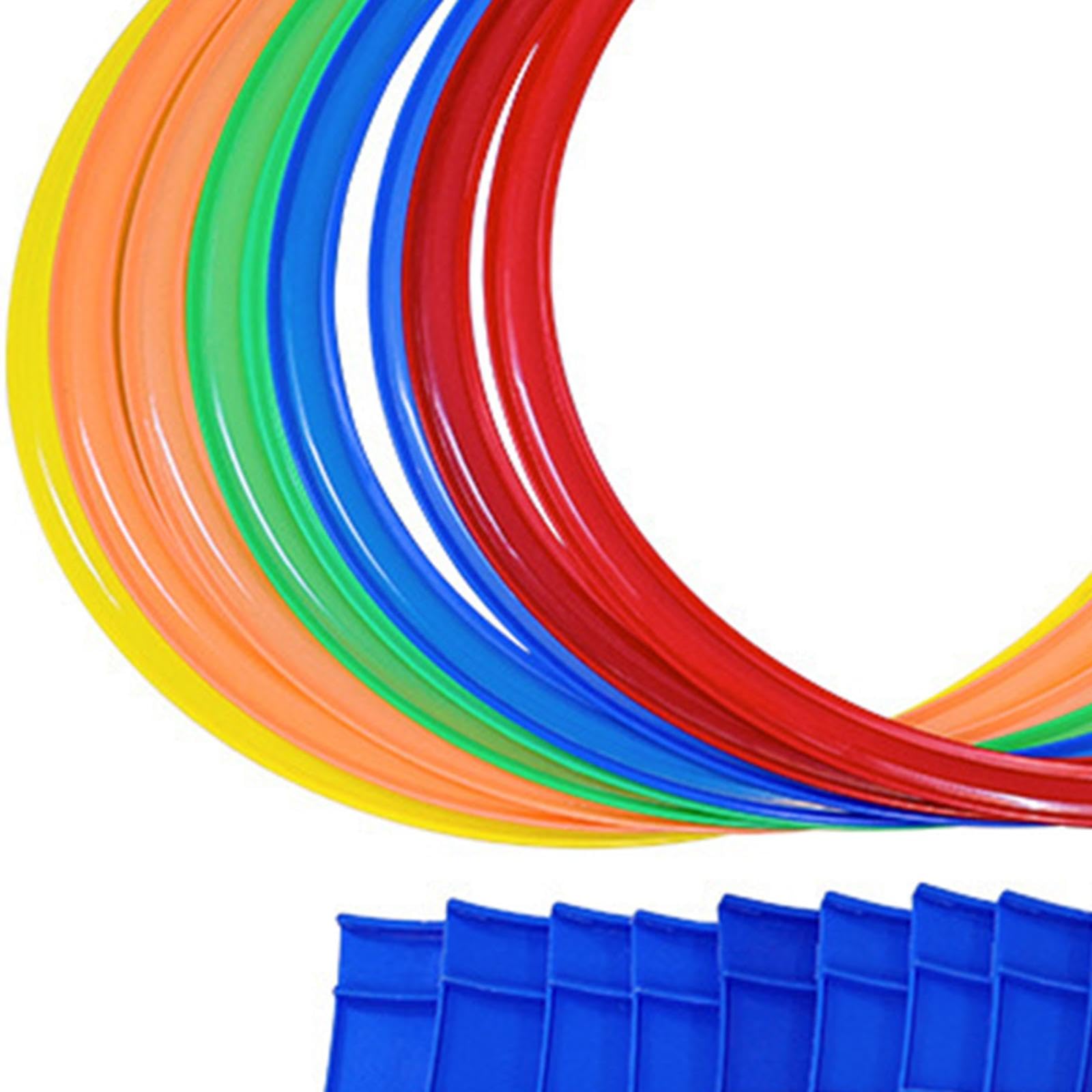 10 Pezzi Anelli per Campana, Cerchi per Campana creativi per Ragazzi e Ragazze, Set da Gioco per Saltare, Lancio di Sacchetti di Fagioli per Giardino, 28 Cm