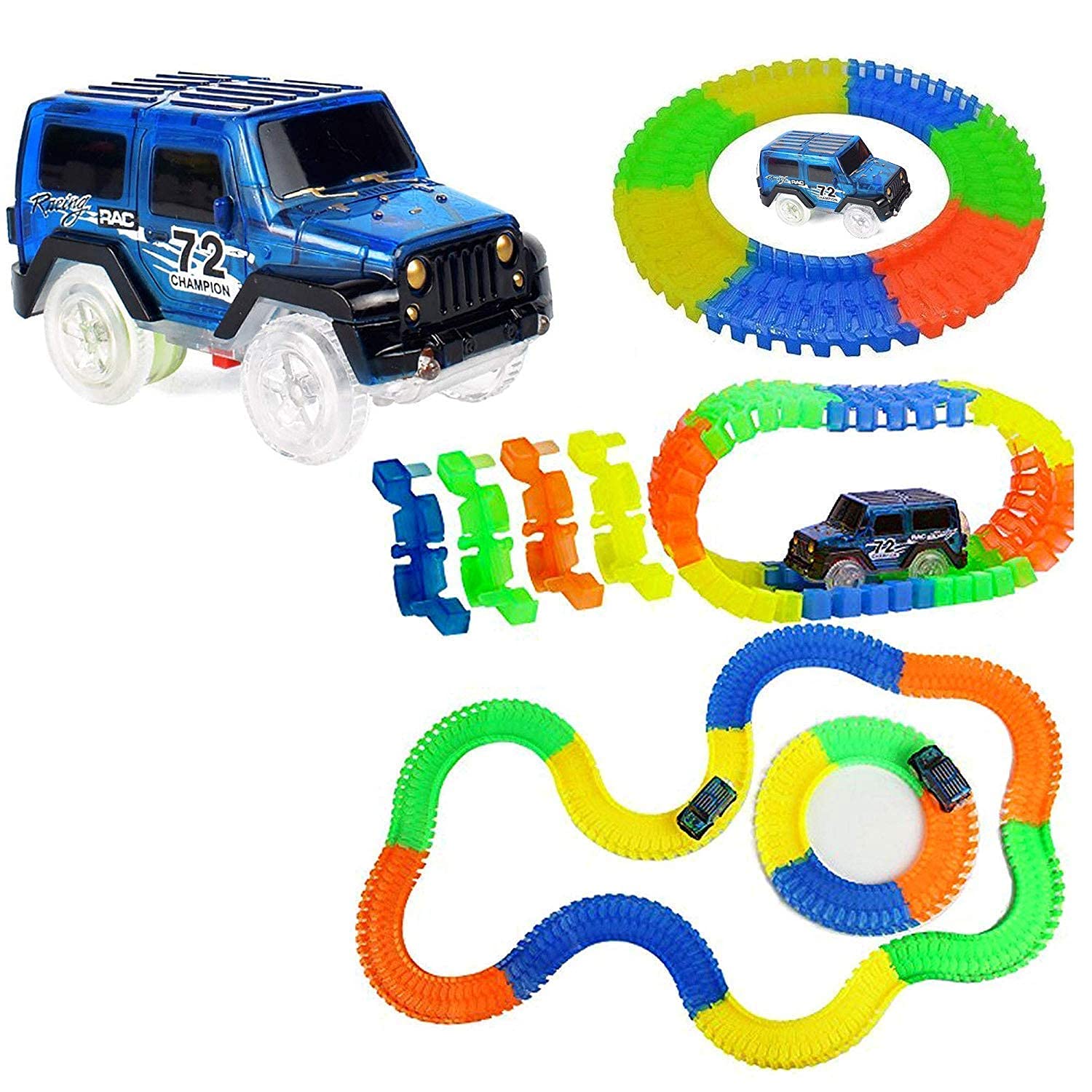 BIFLEX New Toy Race car with 220 Bend Flex and Glow Tracks Plastic Magic 11 Feet Long Flexible Tracks Car Play Set for Kids (Multi) (B0C8P7SXG8) Amazon Price History, Amazon Price Tracker