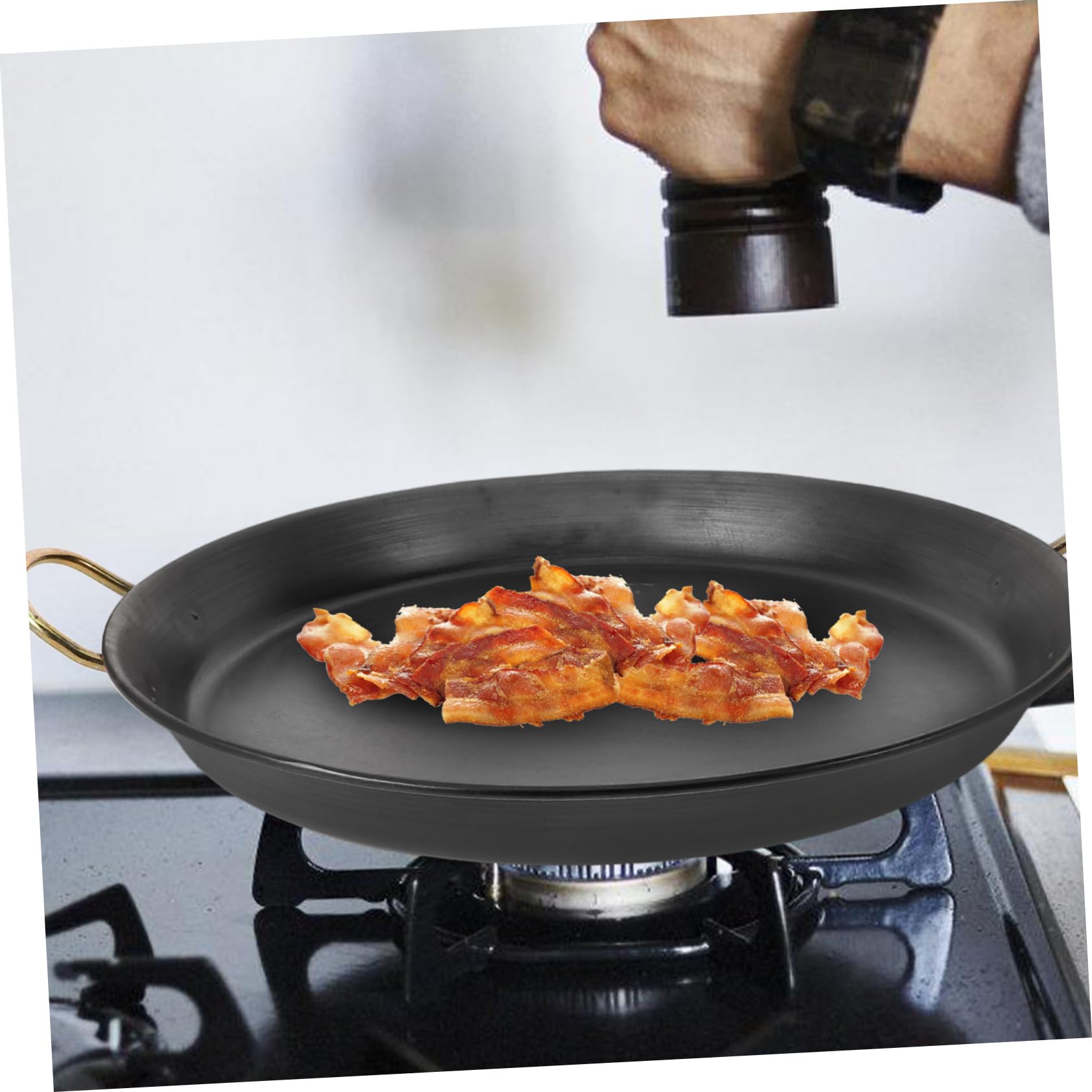 Amazon.com: FUNOMOCYA Thickened Iron Frying Pan Non-stick Coating Dual Loop Handle Clad Nonstick for Induction Flip Frying Pan Easy to Clean: Home & Kitchen