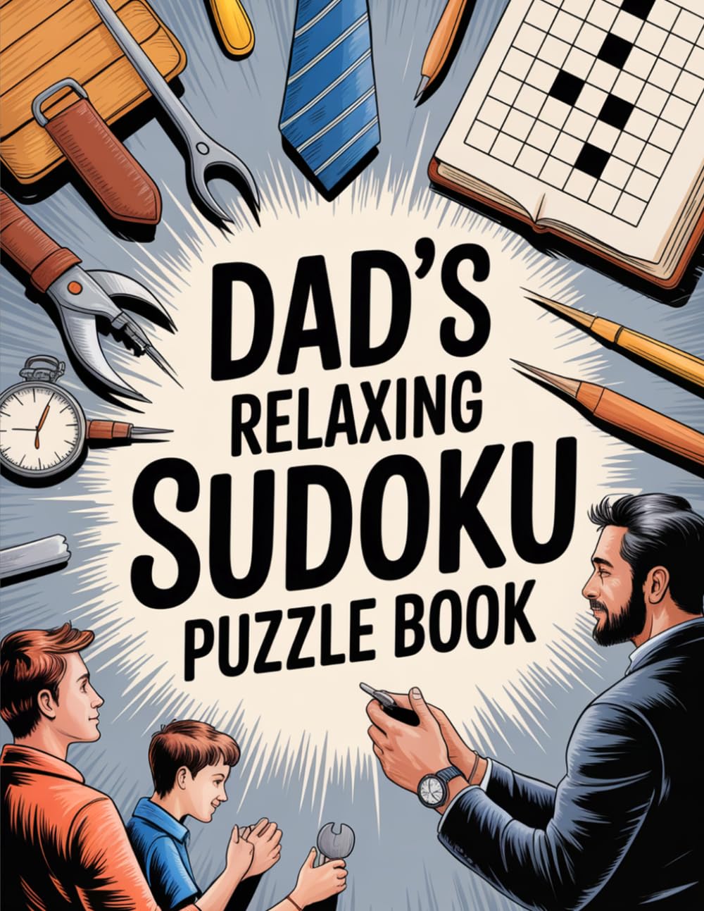 Dad’s Relaxing Sudoku Puzzle Book: Warm Activity Companion for Grown-Ups (Word Search Puzzle Book)