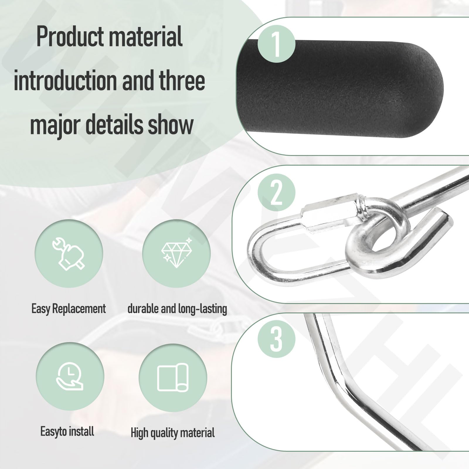 Total Gym Handles Chrome Grip Handles For Total Gym - Open Ended Exercise Handles Compatible With 2000, 3000, XL Models Exercise Machine Upgrades - View #8