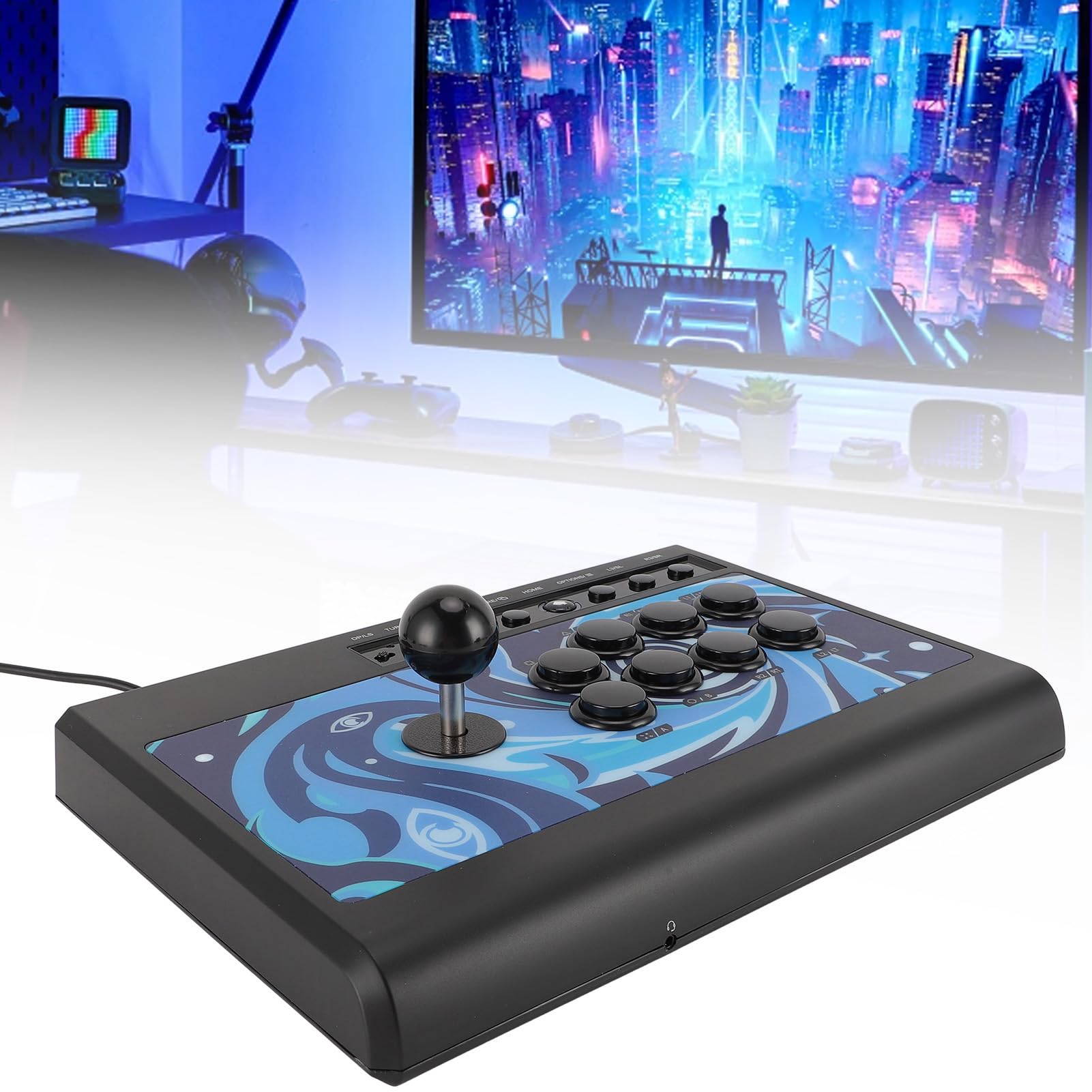 Cuifati Arcades Stick para PC, Fighting Stick con 8 Teclas de Acción y Joystick de Acero, 8 Teclas de Función Compatibles con Modos, /LS para Tabletas, Controlador de Juegos de TV