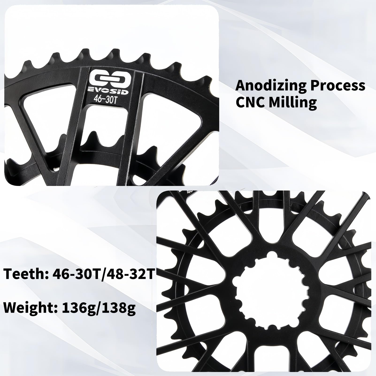 Amazon.co.jp: 46-30T/48-32T ロードバイク用クランクセット 165