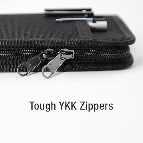 Miniatura 5 de Krozur Funda para cuadernos de notas de campo de 35 x 55 pulgadas con soporte para bolígrafos agenda de campo con cremallera cubierta para cuaderno