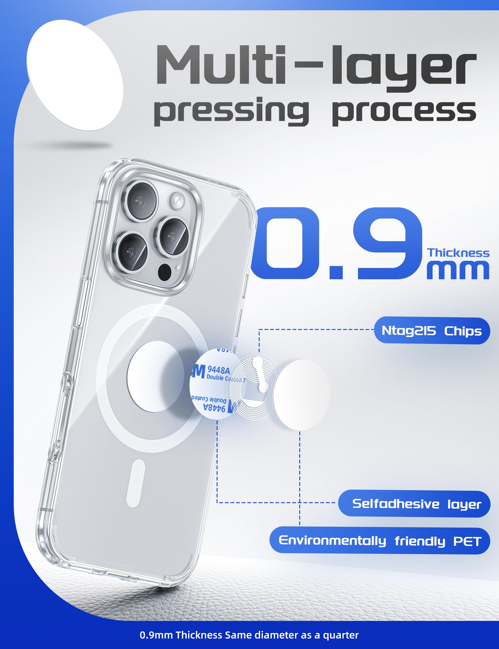 Tag NFC Tag215 - Etichette adesive vuote NFC, riscrivibili, programmabili, chip NFC 215, monete NFC (25 mm) con retro adesivo, memoria da 504 byte, compatibili con dispositivi telefonici abilitati NFC