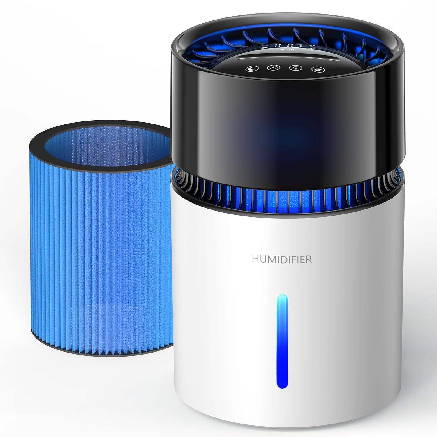 3L Umidificatore Ambiente, Top Fill, Umidificatore Ambiente Bambini con luce notturna, Silenzioso 30dB, 5 Livelli Nebbia, 35h Autonomia, Umidità Intelligente, per ufficio, cameretta del bambino