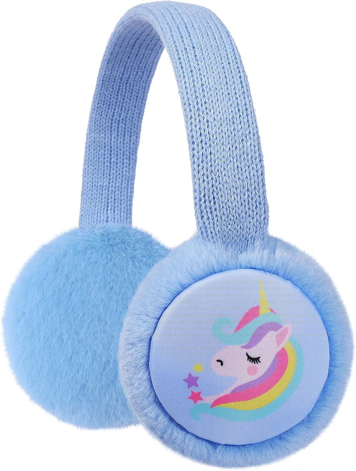 ACTLATI Kids Girls Unicorn Earmuffs Plush Ear Muffs Winter Outdoor Ear Warmers Cute Furry Fluffy Ear Covers Age 4-16