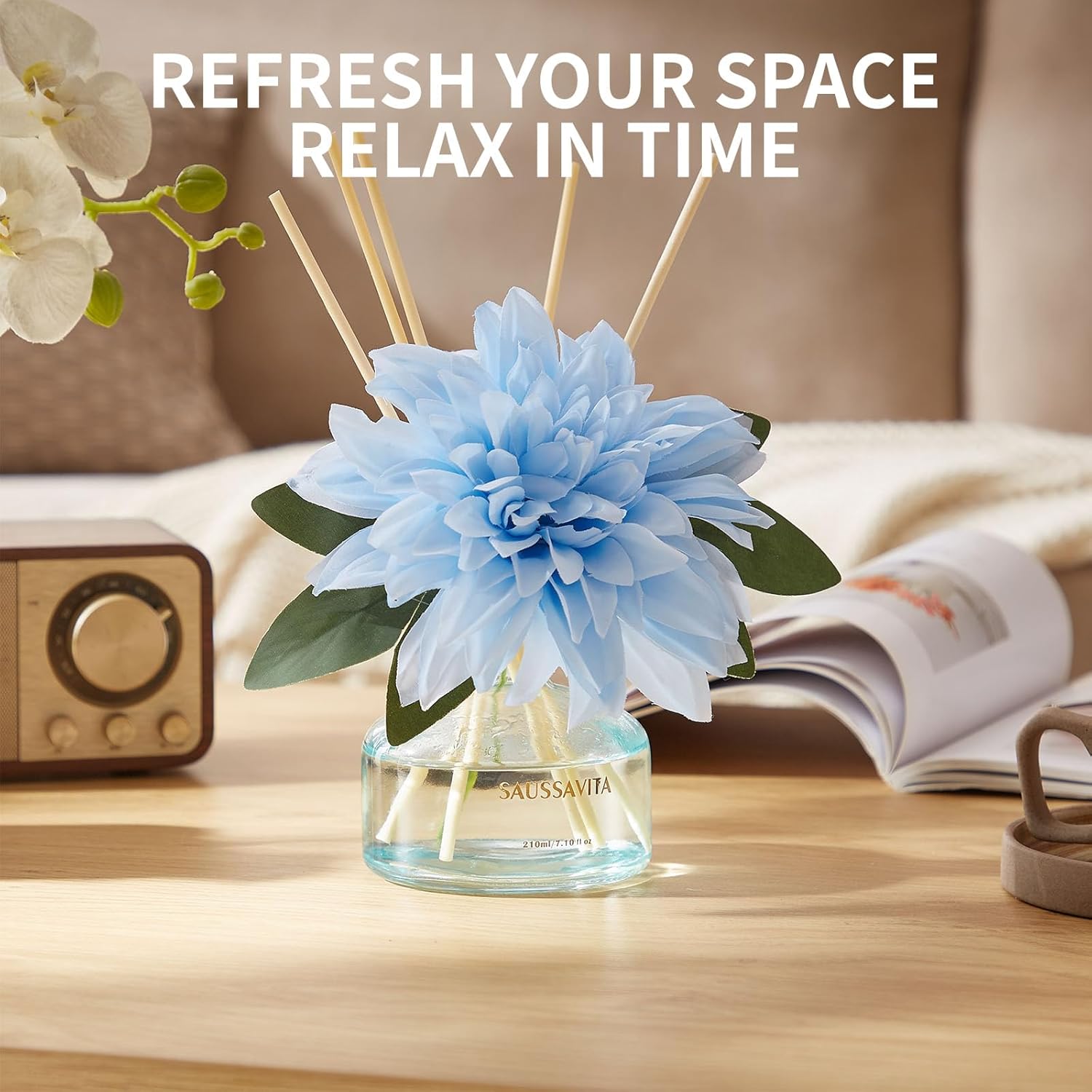 Reed Diffusers Set The Forest of Citrus Scent, Bathroom Floral Scent Diffuser, Reed Diffuser for 120 Days, Bathroom Diffuser with 7 Sticks, Office Desk Accessories, Bedroom Decor - Image 2