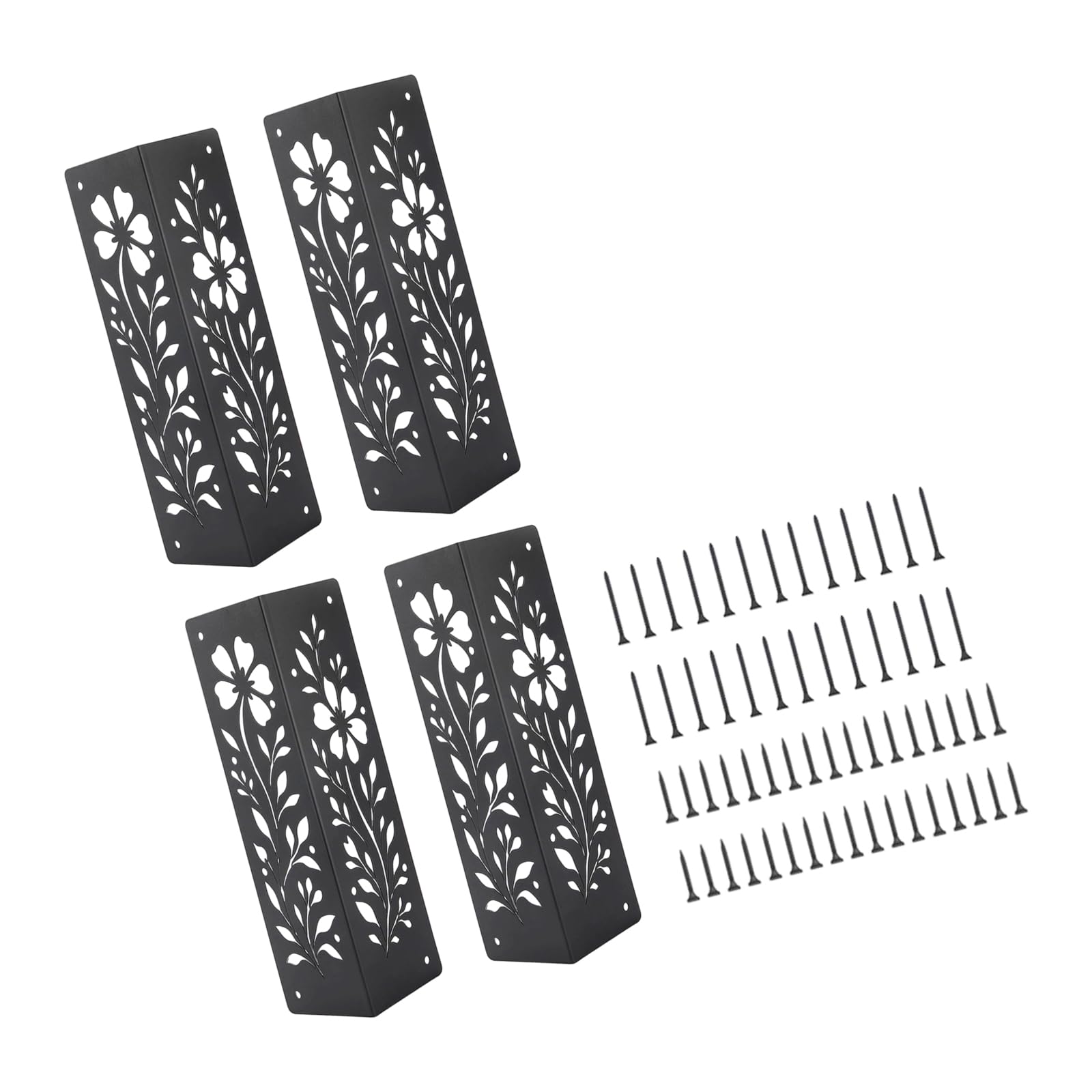 Kaeltsyn 4Pcs 4 / 8Pcs Corner Brackets For Wood Heavy Duty Metal Corner Brackets For Garden Bed Thickened Bed Decorative Flower Bracket
