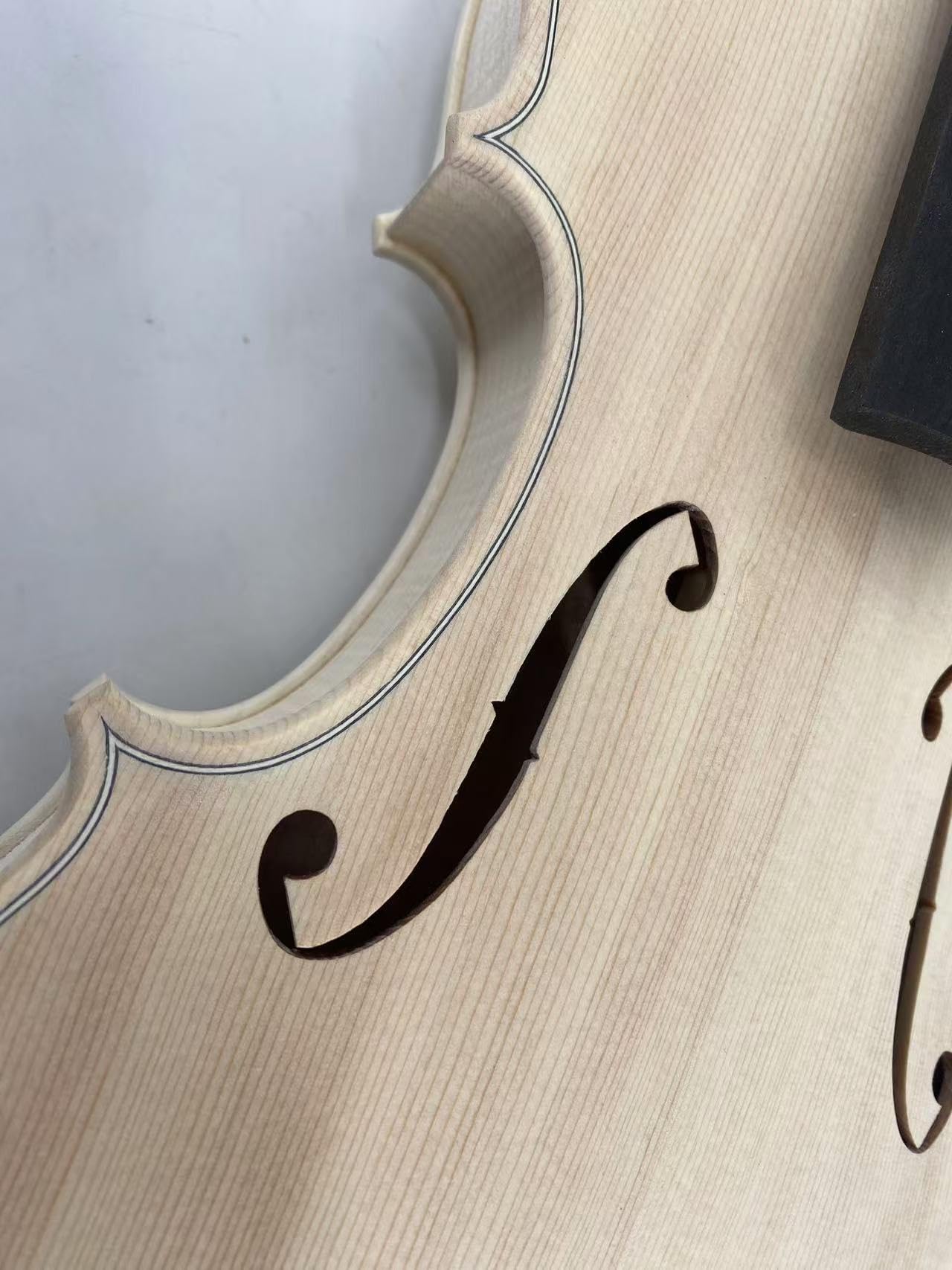 Yinfente Violín blanco hecho a mano 4/4 de tamaño completo, parte trasera y laterales de arce de llama, violín acústico de 4 cuerdas, para estudiantes, principiantes sin terminar (Guarneri)