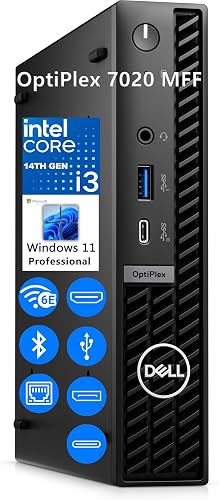 Dell OptiPlex 7020 MFF Mini PC 14th Gen Intel i3-14100T 32GB DDR5 1TB SSD