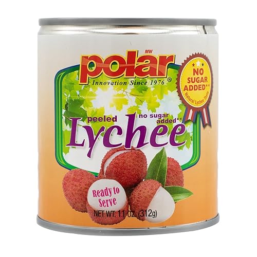 MW Polar Lychee Cans – No Sugar Added, Peeled & Pitted Asian Fruit, 11 oz Cans (Pack of 1) – Gluten-Free, Non-GMO, BPA-Free - 11oz (Pack of 1)