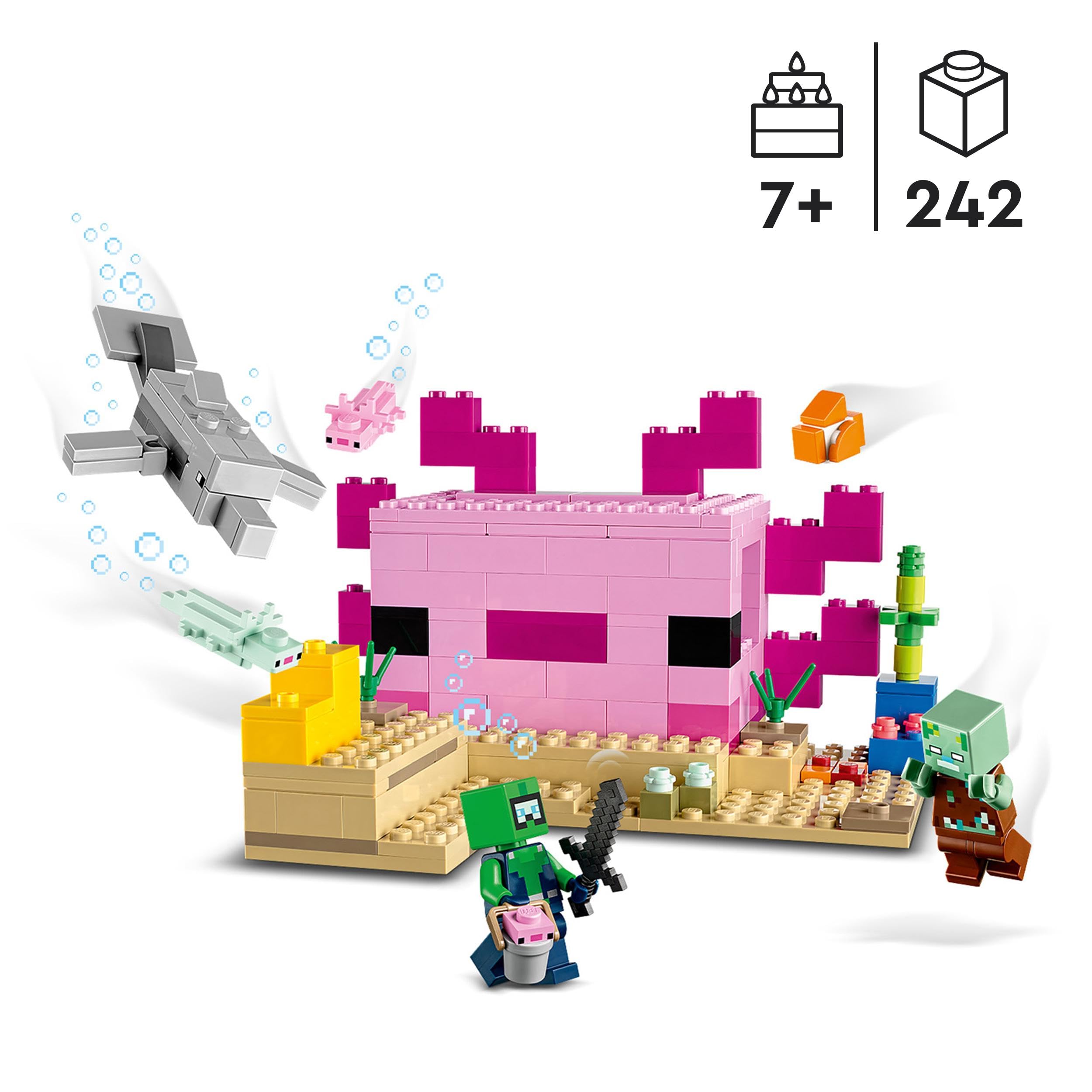 LEGO Set Minecraft 21247 A Casa de Axolotl 242 peças | Amazon.com.br