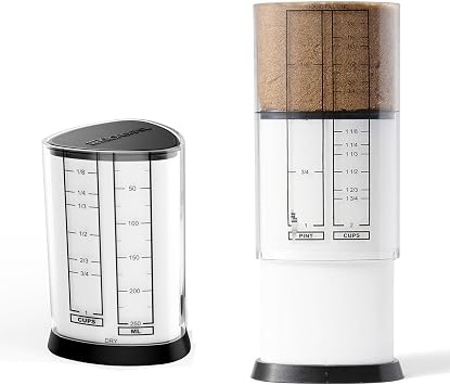 KitchenArt 1 Cup Tri Adjust A-Cup, and 2 Cup Tri Adjust A-Cup, Easy Pour Measuring Cup Set